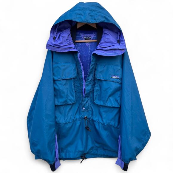 Vintage Patagonia Deep Wading SST Skanorak Fly Fishing Jacket Hooded S3 Green XL - Picture 1 of 16